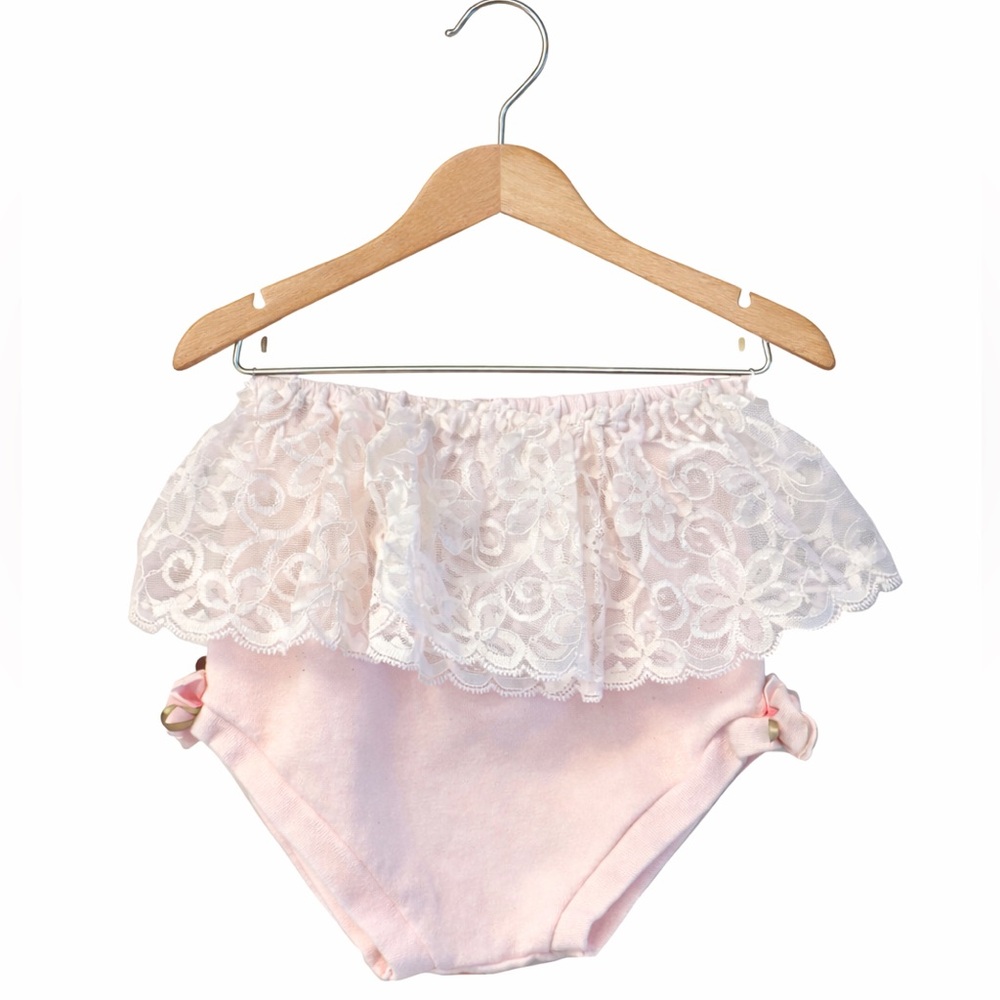 Boutique Pink and Lace Bummies. Size 24 Months. Excellent Condition
